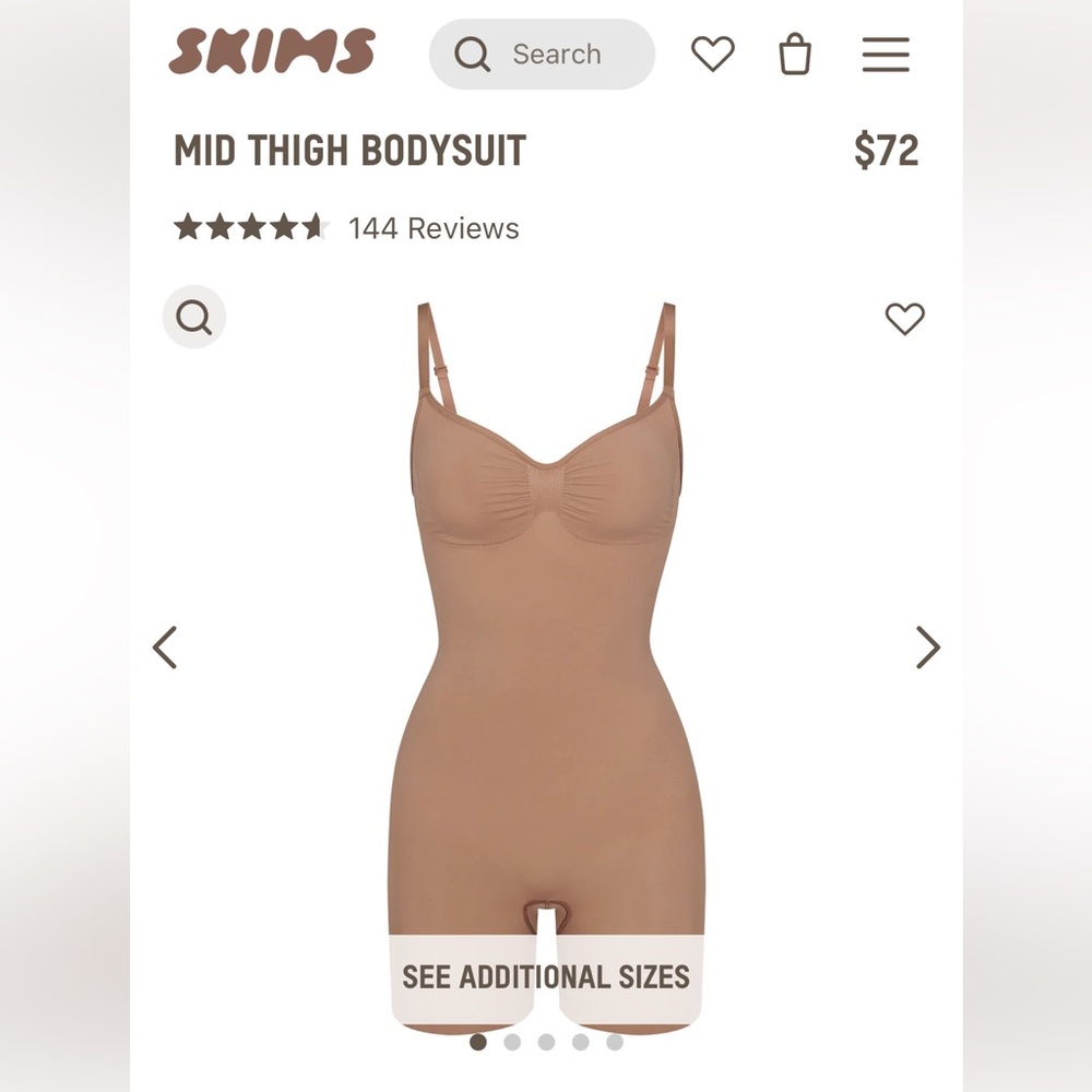 SKIMS Sculpting Seamless Mid Thigh Bodysuit 4XL/5XL Sienna